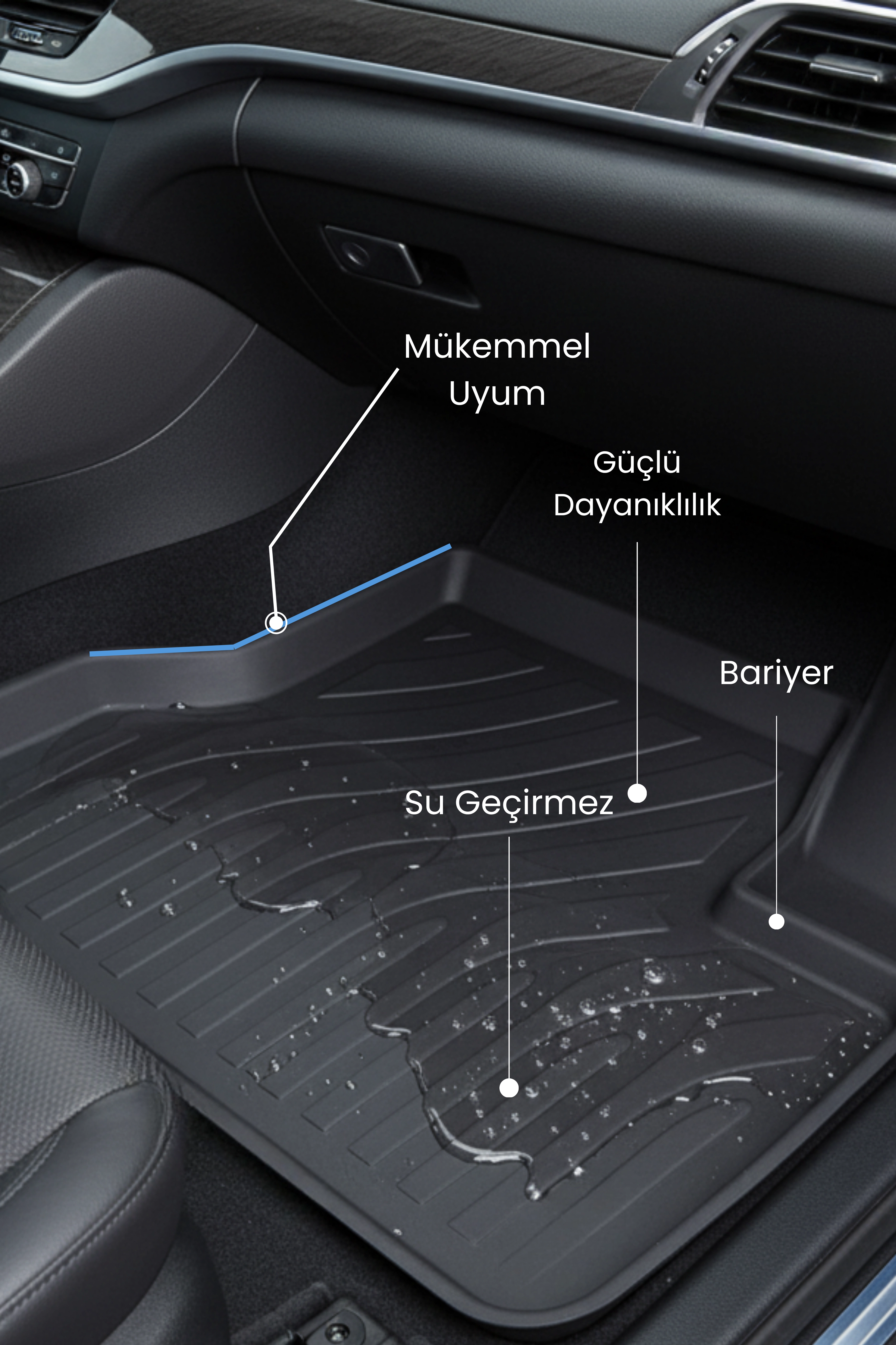 Hitaks Fiat Egea Cross 2020 Sonrası Uyumlu Paspas 4D Havuzlu Oto Paspas