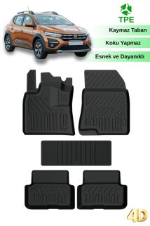 Dacia Sandero Stepway 2021 2022 2023 2024 2025 ile Uyumlu Havuzlu Oto Paspas