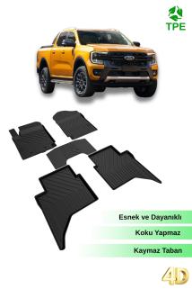 Ford Ranger 2023 2024 2025 Uyumlu Araca Özel 4D Havuzlu Oto Paspas