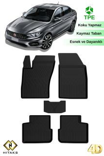 Fiat Egea Sedan 2015+ Uyumlu Paspas Araca Özel 4D Havuzlu Oto Paspas