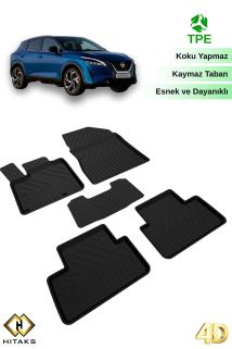 Nissan Qashqai E-Power 2021+ Uyumlu 4D Havuzlu Paspas