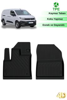 Opel Combo Panelvan 2019+ ile Uyumlu 4D Havuzlu Oto Paspas Kapalı Kasa Ön İki Parça