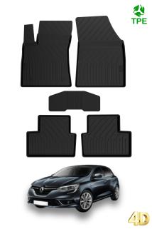 Renault Megane 2016 Sonrası Uyumlu Oto Paspas Seti Kaymaz 4D Havuzlu Oto Paspas