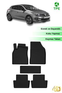 Renault Megane 3 Uyumlu Paspas 2009 2015 Arası 4D Havuzlu Paspas