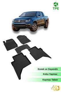 Volkswagen VW Amarok 2010 - 2022 Uyumlu 4D Havuzlu Oto Paspas
