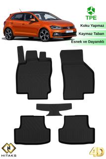 VW Polo 4D Oto Paspas 2017 2021 Arası Uyumlu Siyah Paspas Seti