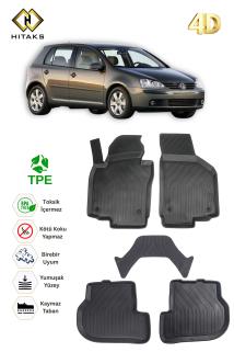 Volkswagen Golf 5 Paspas 2004 2008 Arası 4D Araca Özel Havuzlu Paspas