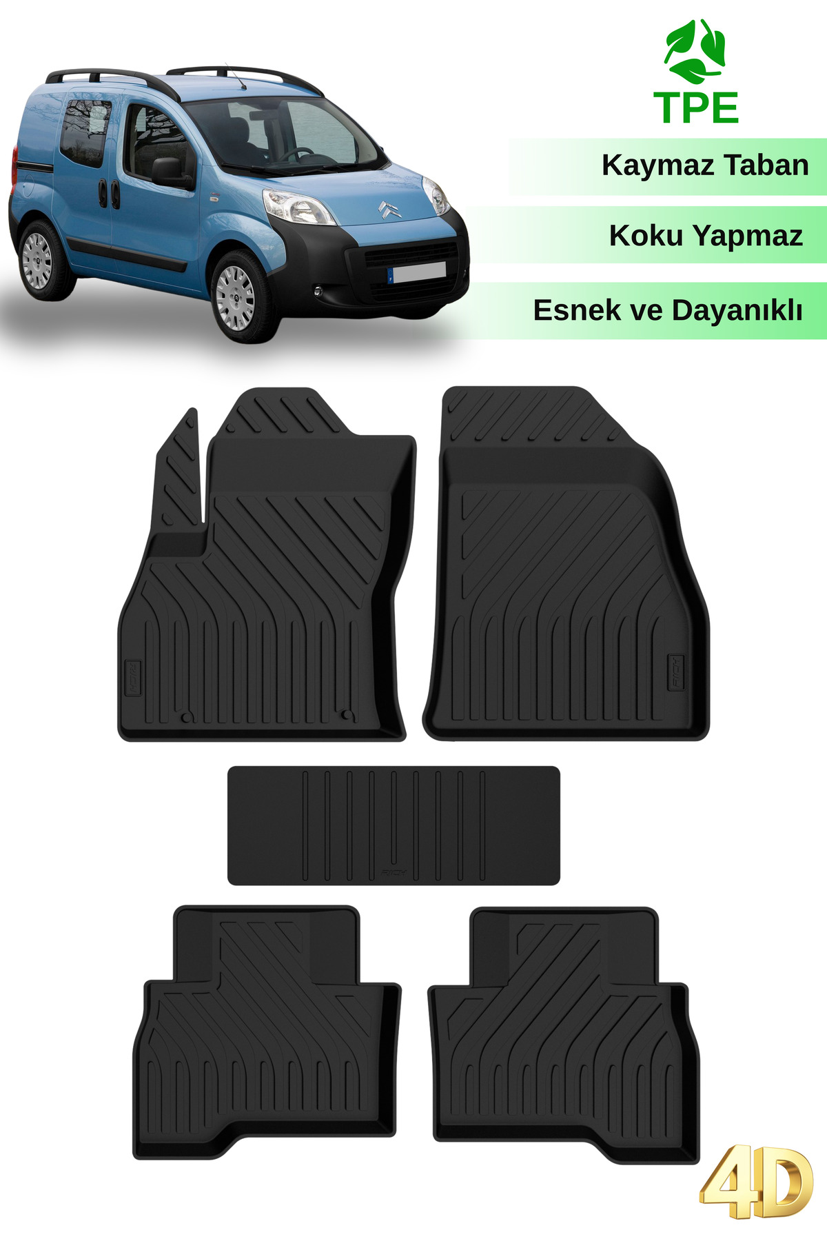 Hitaks Citroen Nemo Havuzlu 4D Oto Paspas 2008-2016 Arası Araca Özel