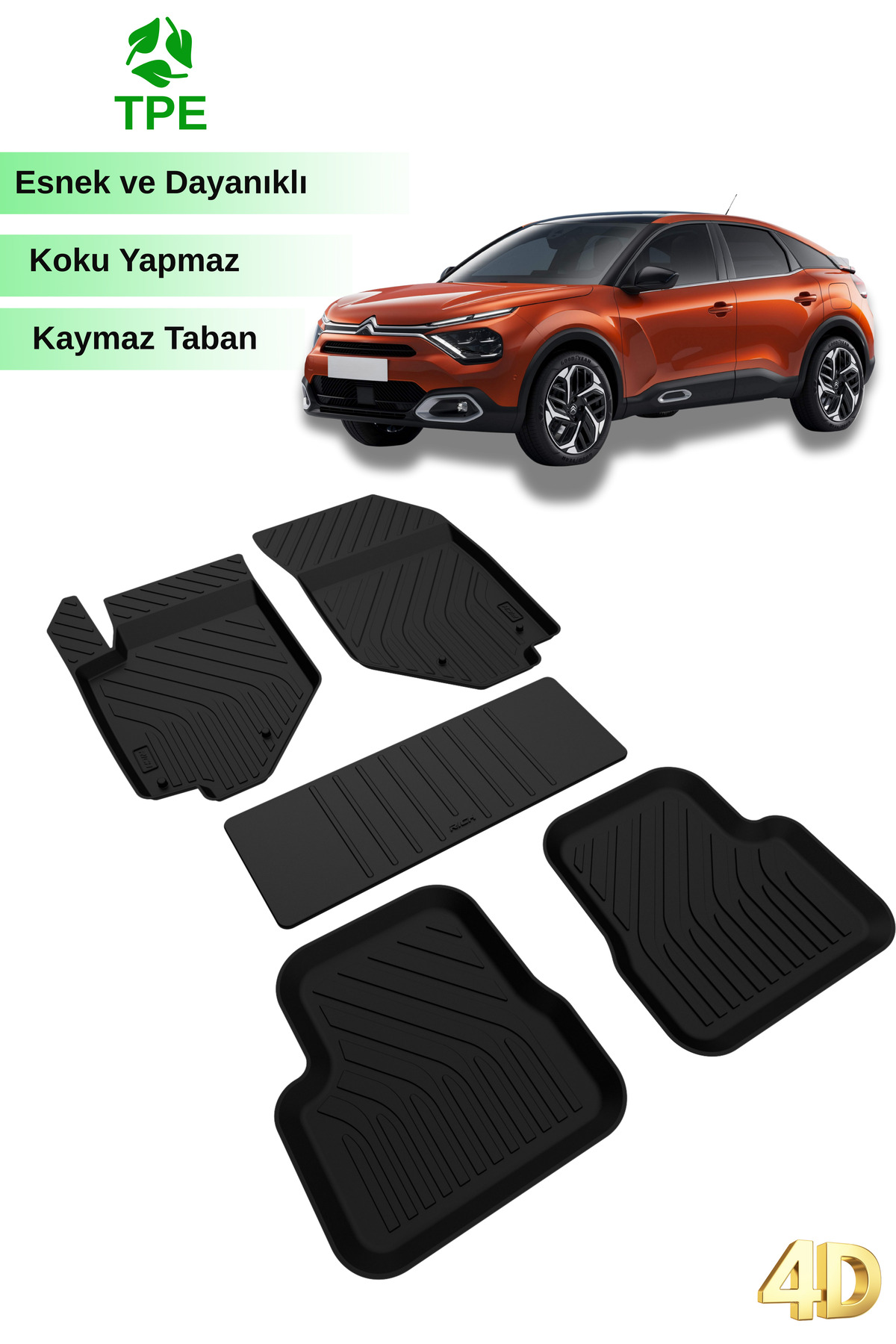 Hitaks Citroen C4 Paspas 2021 Sonrası 4D Havuzlu Paspas