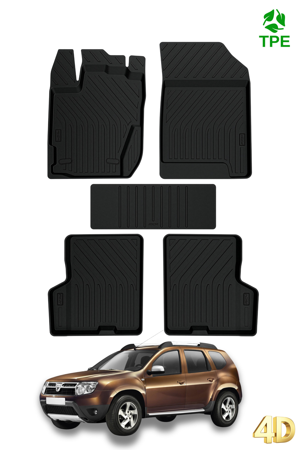 Hitaks Dacia Duster Paspas 2010 2017 Arası Uyumlu 4D Havuzlu Paspas