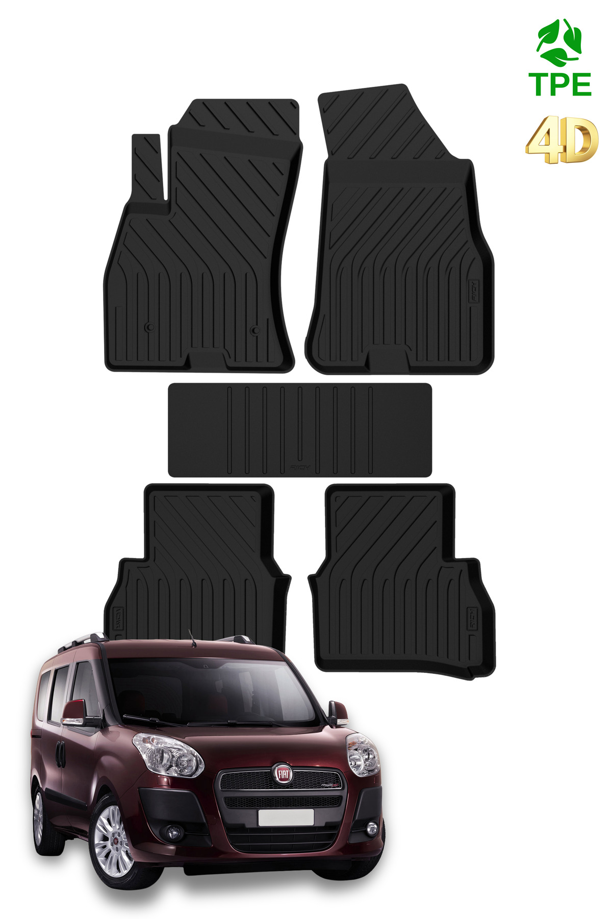 Hitaks Fiat Doblo 2010-2022 Arası Uyumlu Paspas Araca Özel Üretim 4D Havuzlu Oto Paspas