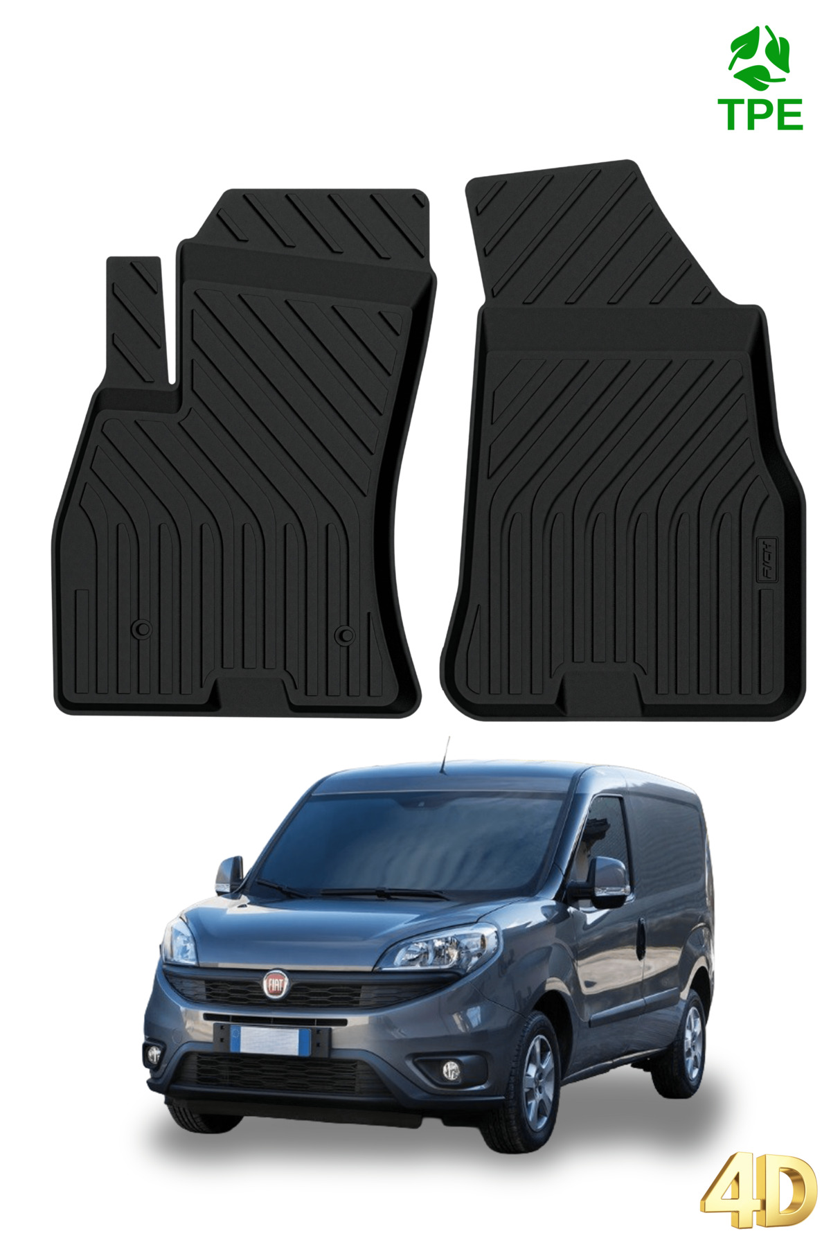 Hitaks Fiat Doblo Panelvan Paspas 2010-2022 Uyumlu 4D Havuzlu Oto Paspas
