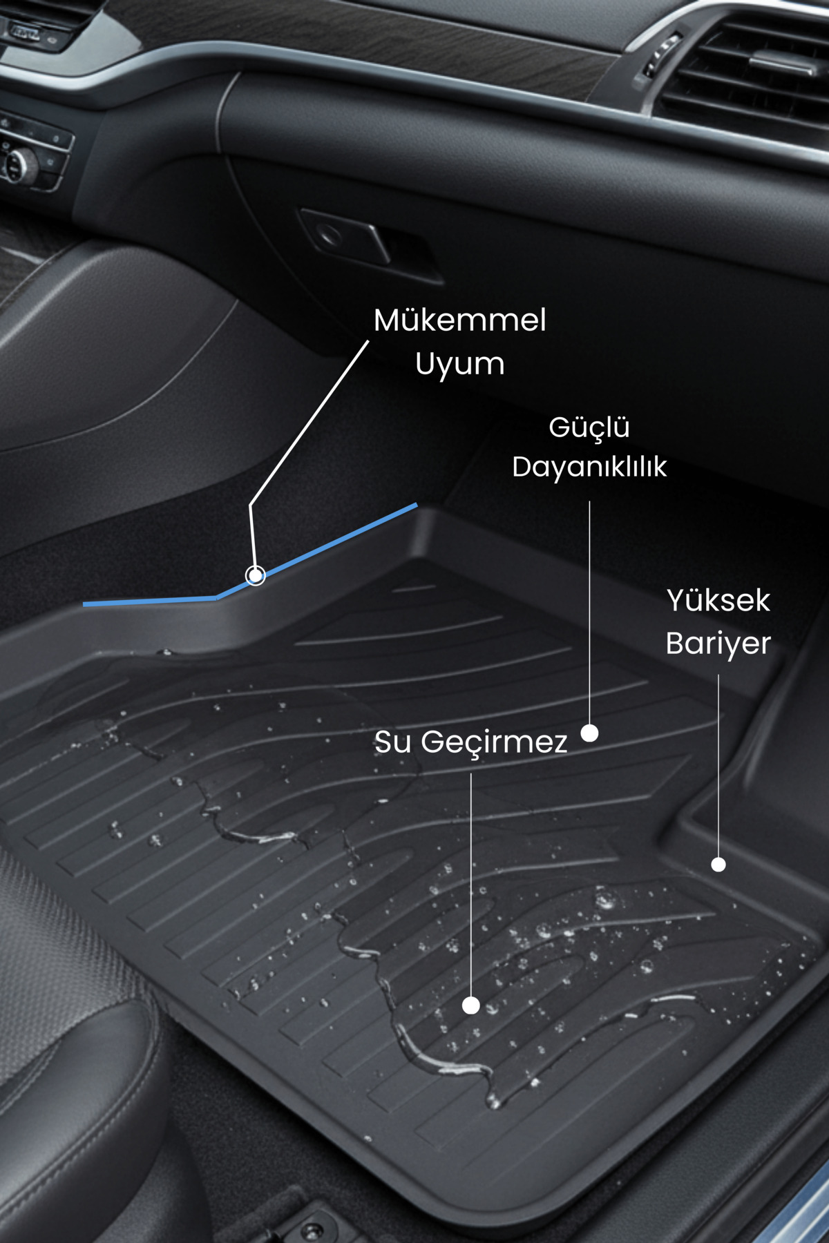 Hitaks Mercedes E Serisi W213 Paspas 4D Havuzlu Oto Paspas 2015-2020 Arası Uyumlu Araca Özel Paspas