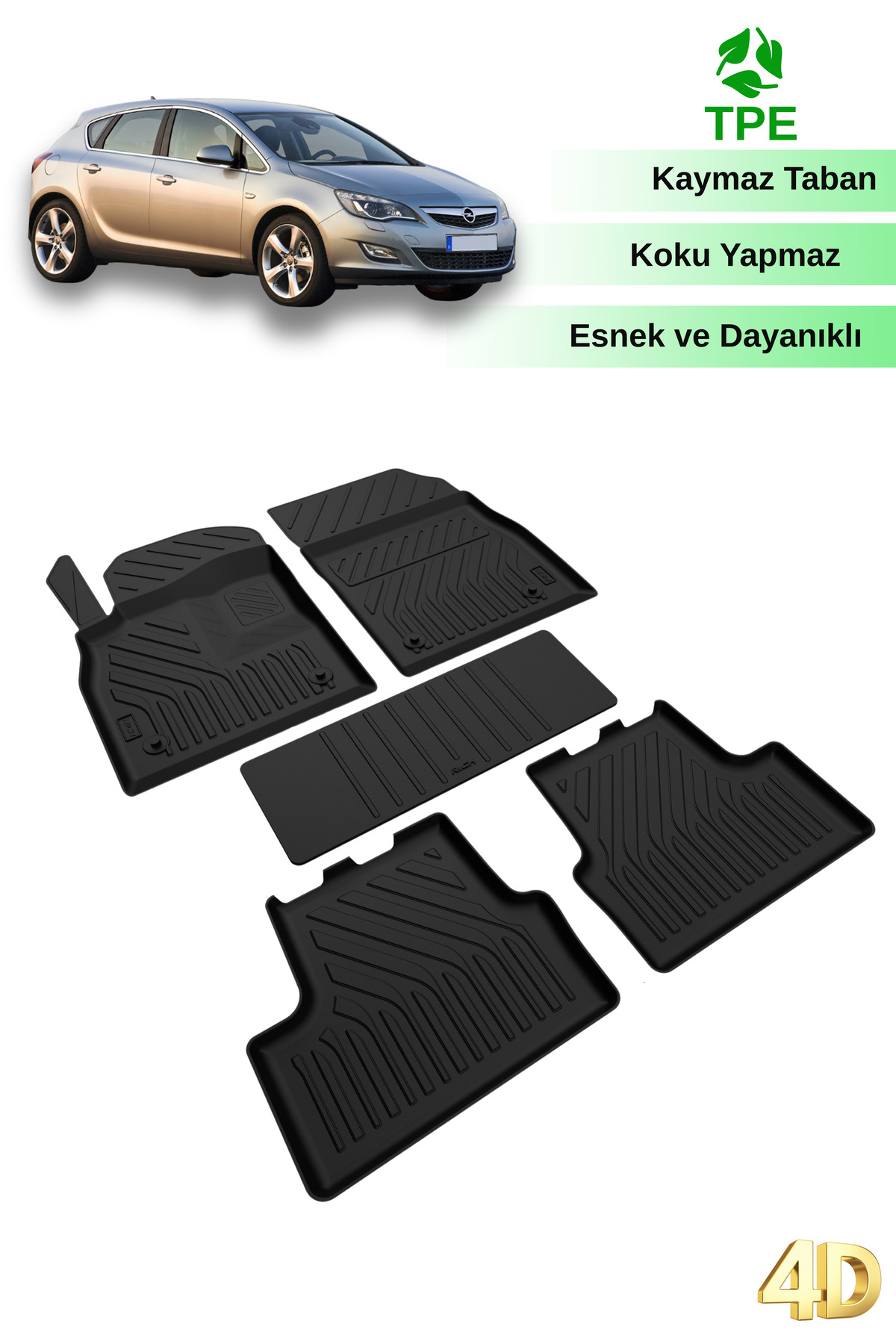 Hitaks Opel Astra J ile Uyumlu Paspas 2010 2015 Arası 4D Havuzlu Paspas