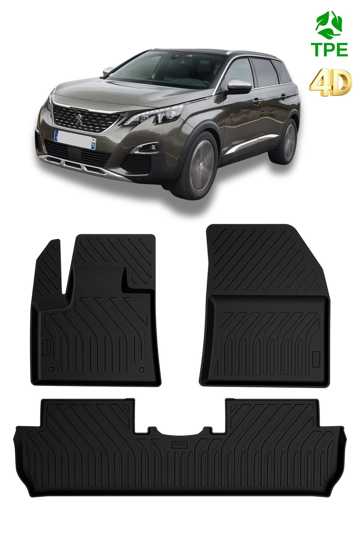 Hitaks Peugeot 5008 Gt-line Uyumlu 4d Havuzlu Kauçuk Paspas 2017 2023