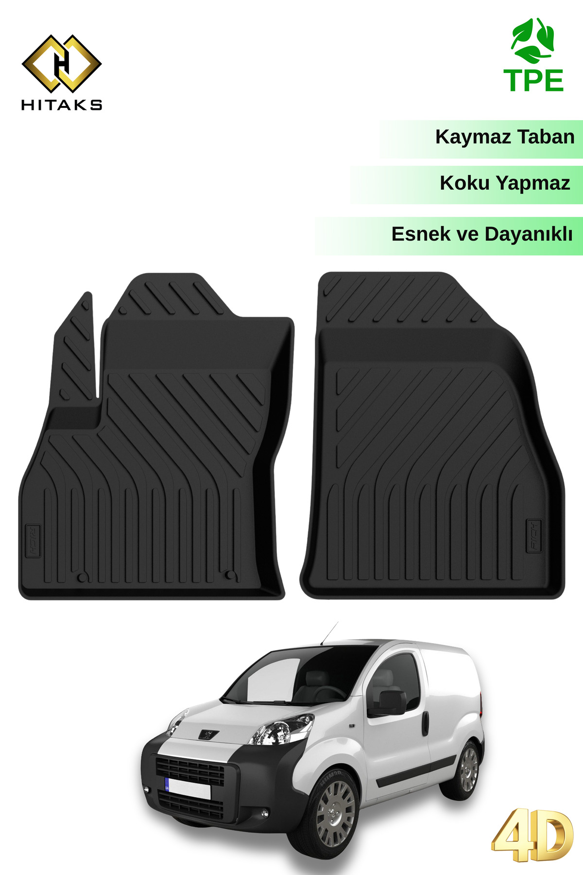 Hitaks Peugeot Bipper Panelvan 4D Oto Paspas Ön 2 Parça 2008-2016