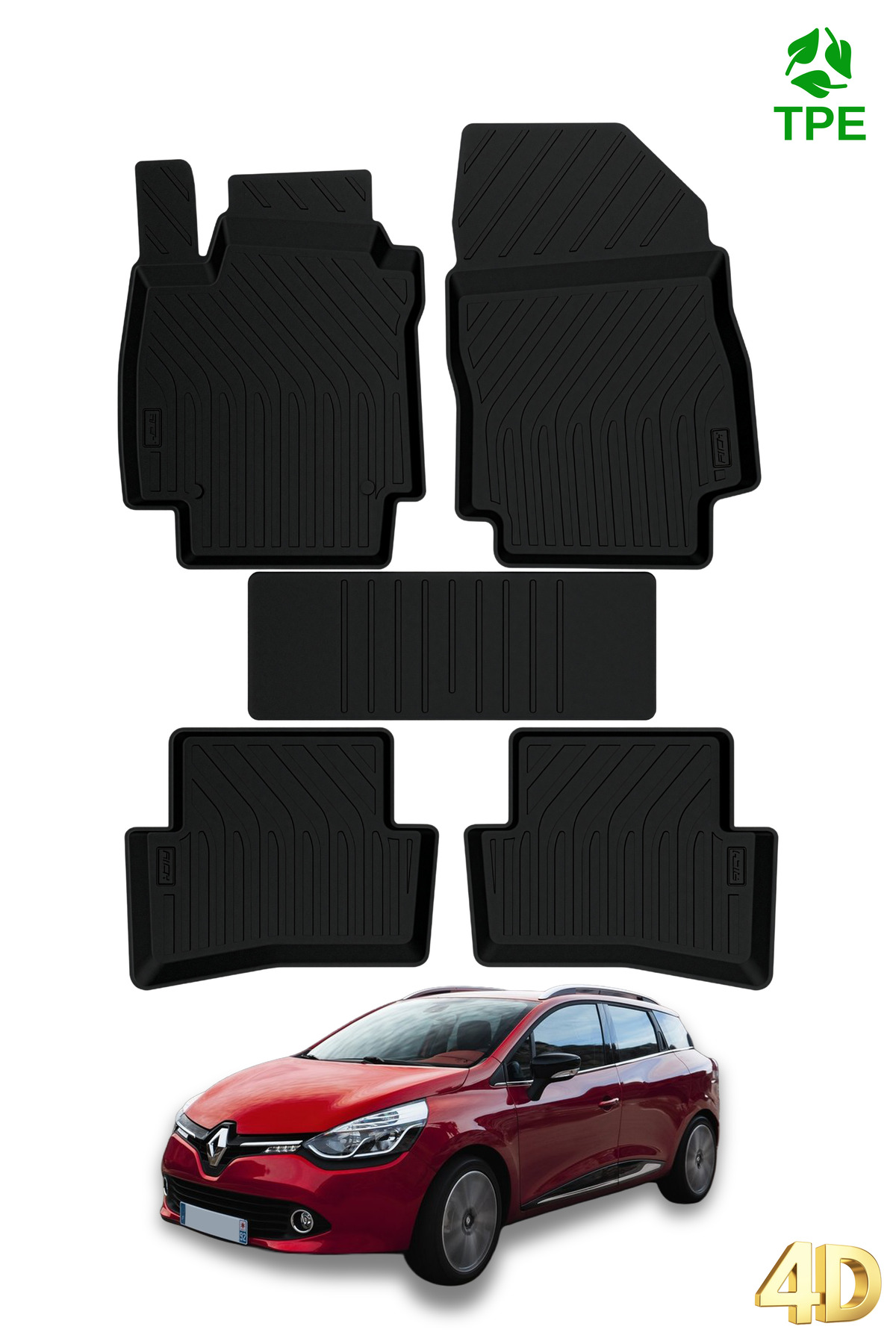 Hitaks Renault Clio 2012-2019 Uyumlu 4D Oto Paspas Seti Kaymaz Koku Yapmaz