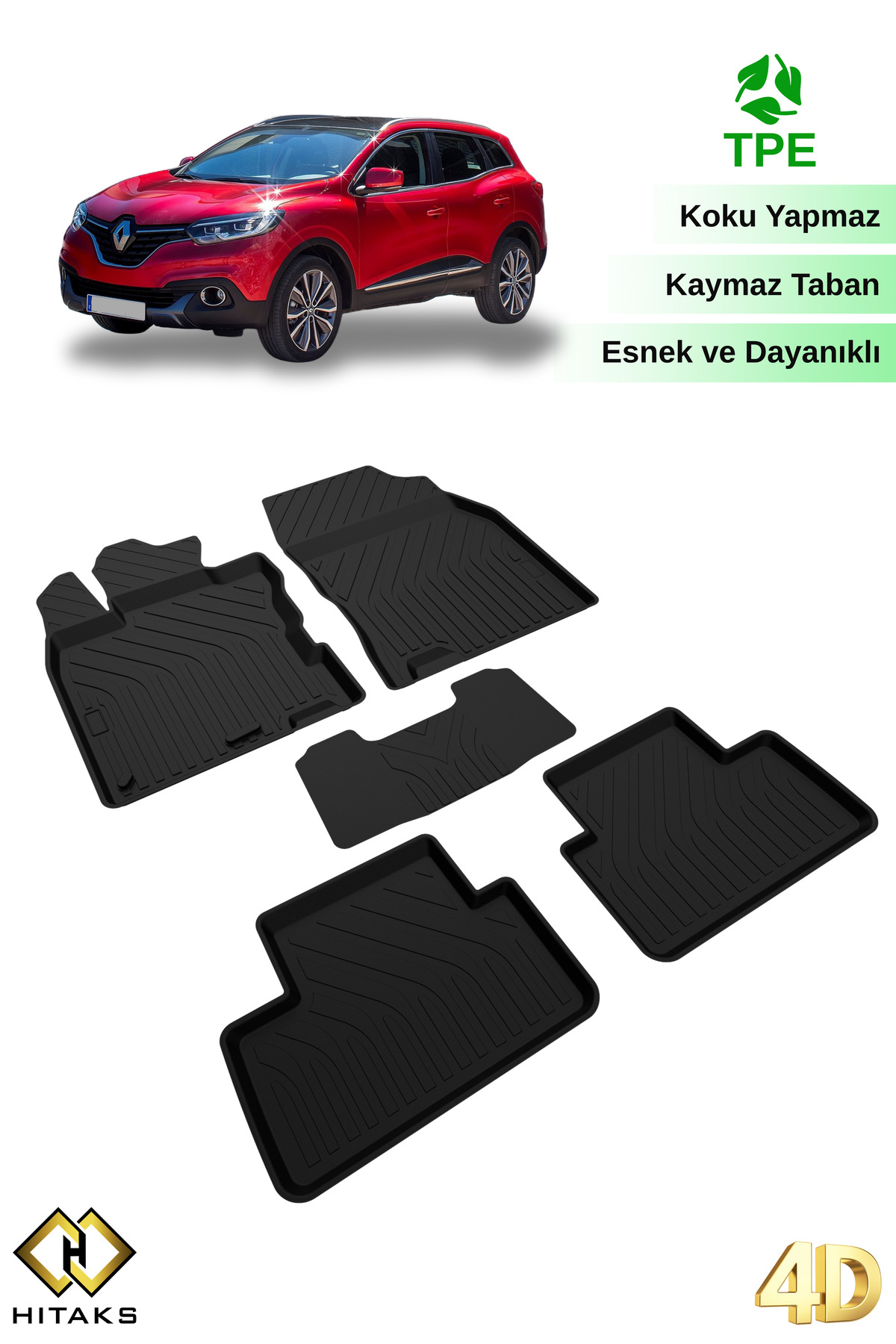 Hitaks Renault Kadjar 2015 Sonrası Araca Özel 4D Havuzlu Paspas