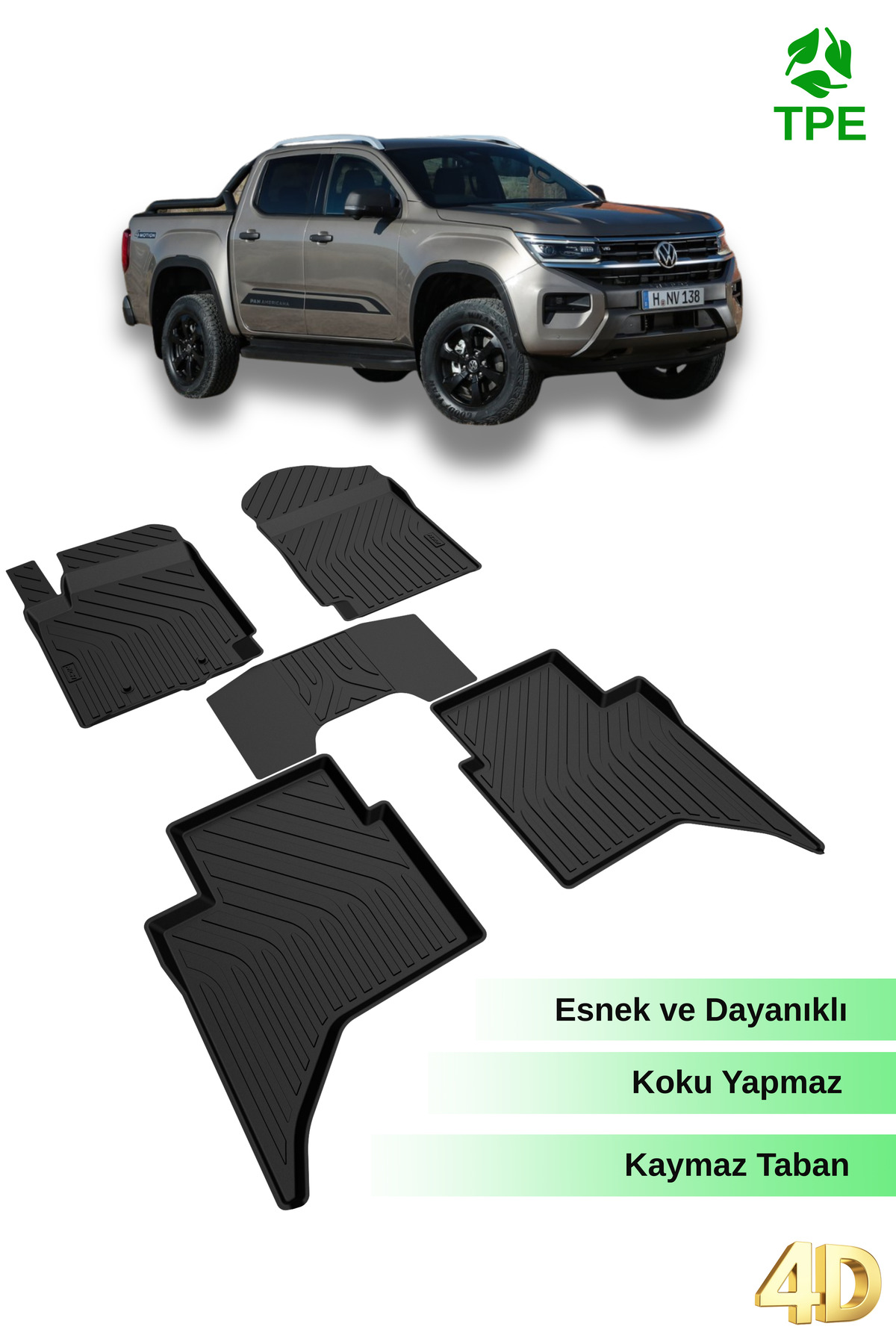 Hitaks Volkswagen Amarok 4D Havuzlu Paspas 2022 Model ve Sonrası